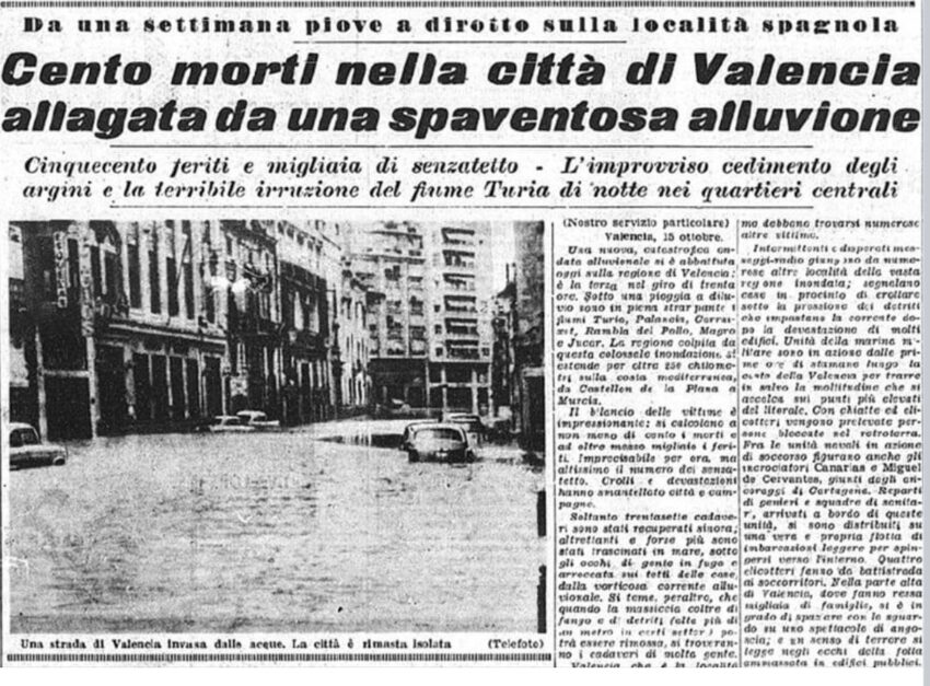 La terribile alluvione di Valencia rievoca il disastro del '57 - Grandeinganno